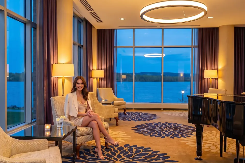 Jeune femme dans le salon du Hilton Lac-Leamy
